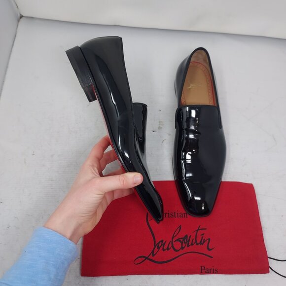 Christian Louboutin MENS Dandelion Black Patent Loafer Shoe main image 12